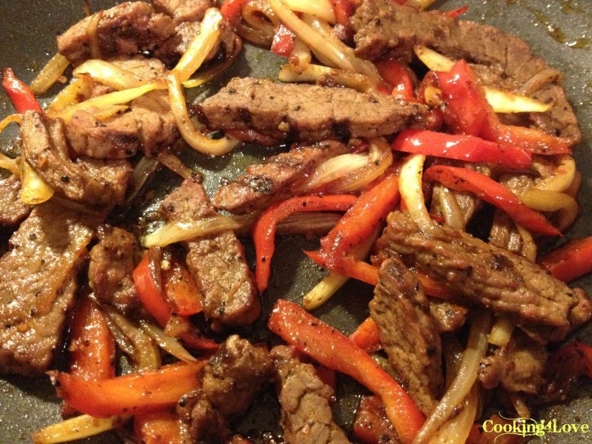 Steak Fajitas In The Pan