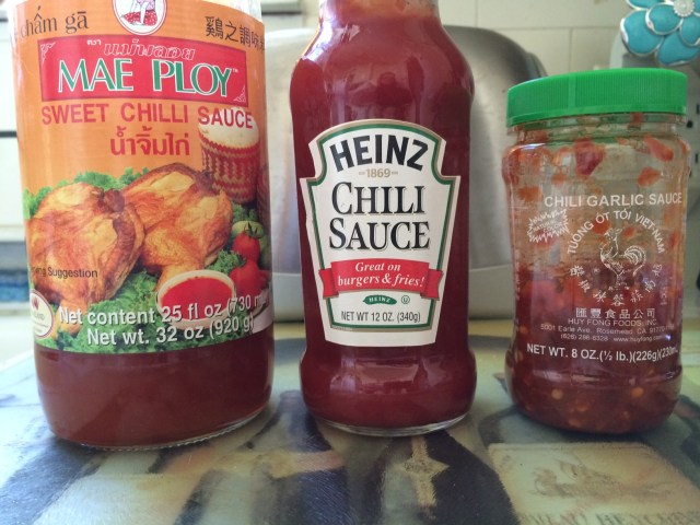 The sweet chili sauce and the chili garlic sauce will add some heat!